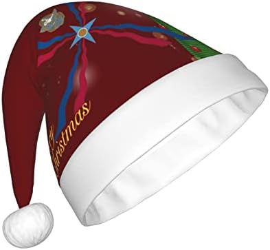Ассирийский флаг, забавна плюшен шапка на Дядо Коледа за възрастни, Коледна шапка за жени и мъже, празнична коледна