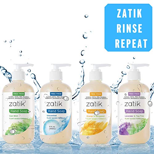 Течен сапун за ръце Zatik Naturals Овлажняващ средство за измиване на ръцете с портокал и бергамот - Опаковка от