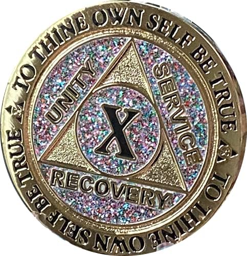 10-Годишният Медальон AA Reflex Рожден Ден Funfetti Със Сребърен Блясък, Златен Цветен Чип