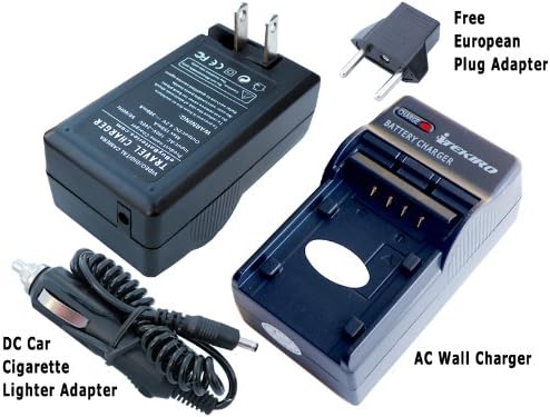 iTEKIRO AC Стенно Зарядно за Кола dc Комплект за JVC BN-V408-H + iTEKIRO 10-в-1 USB Кабел За зареждане