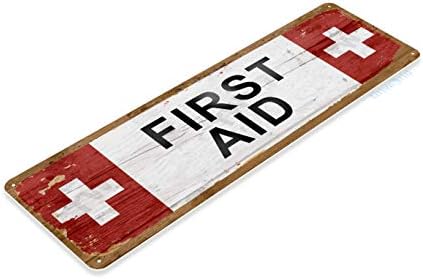 Твърд Знак Tinworld C476 First Aid Медицински Комплект За Оцеляване Кухня Къща Ферма Метален Знак Декор Декор