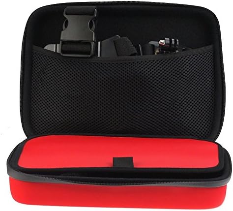 Navitech Червен Удароустойчив Калъф за екшън камери, Съвместим с автомобилна камера Denshine 12MP HD 1080P Sports
