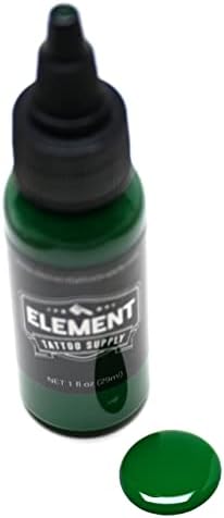 Element Tattoo Supply - Зелено мастило за татуировки - 1/2 Флакон за нанасяне на цветни татуировки и перушина -