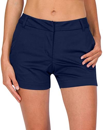 Дамски къси панталони за голф Three Sixty Six с вътрешен шев 4 ½ инча - бързо съхнещи активни къси панталони с джобове,