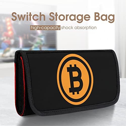 Калъф с Логото на Bitcoin за Носене Преносима игрова конзола Switch Чанта За Съхранение с Отделение за карти