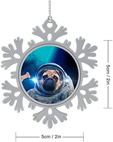 Космическа куче в Скафандре Хубава Зимна Снежинка Коледна Украса Забавен Модел на Коледно Дърво Висящи Украшения