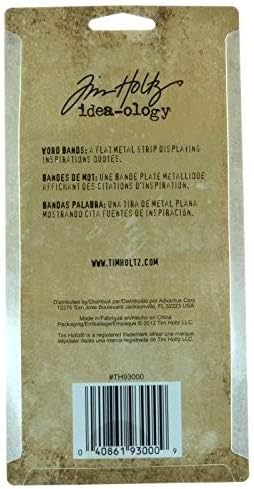 Метални ленти с надписи от Тим Хольца Idea-ology, 12 броя в опаковка, 2-3 / 8 x 3/8 инча, Украса от античния никел,