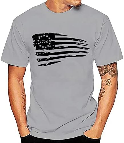 Мъжки тениски, новост, пролетно-лятна спортна корсетная риза с принтом Флаг в чест на Деня на независимостта, зашити