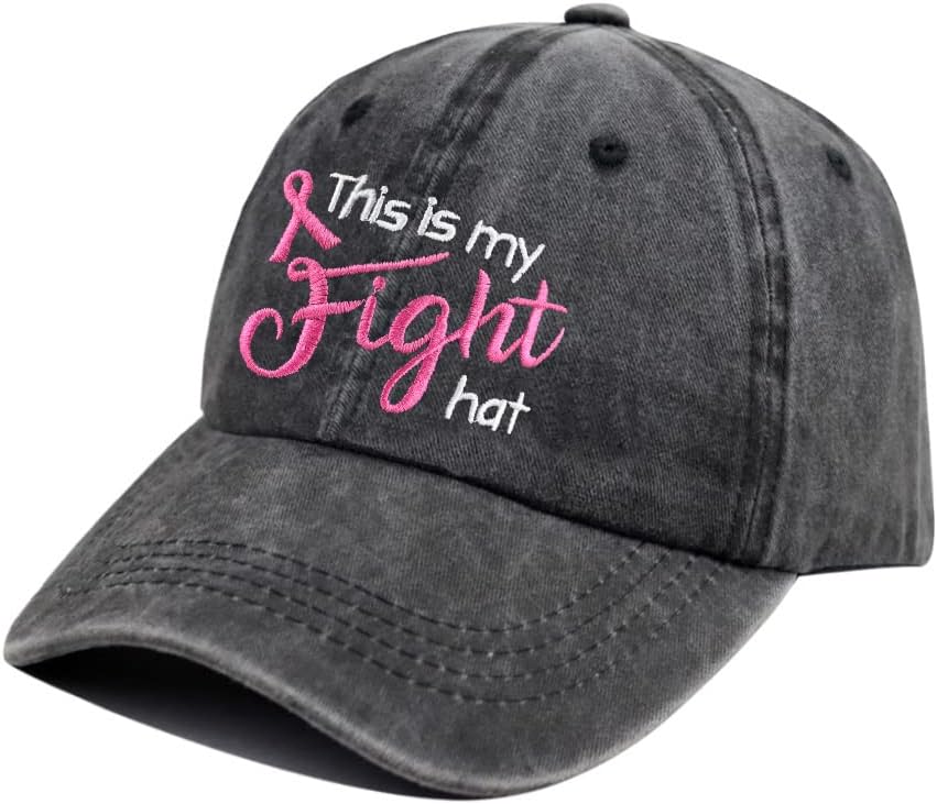 Това е моята Бойна Шапка, бейзболна шапка От Потертого Памук С Регулируема Бродерия Розова Панделка От Рак на млечната
