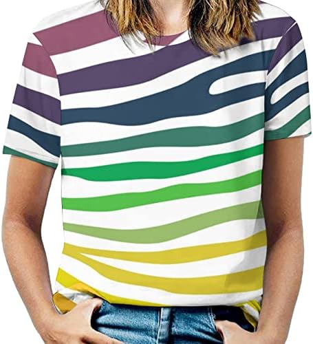 Тениски с принтом цвят Зебра за жени, Сладък Потник, Тениска Класически Намаляване с Къс ръкав
