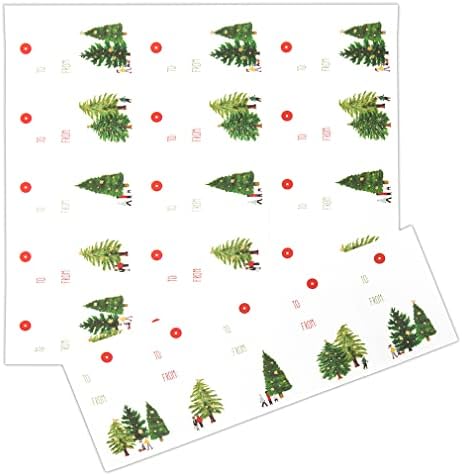 Коледни етикети, Самозалепващи се етикети за подаръци за коледа - Коледни стикери с надпис: на кого от - Етикети