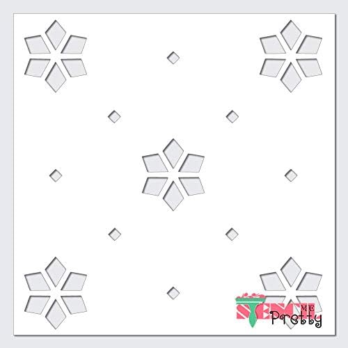 Шаблони с дизайн във формата на снежинки и диаманти по целия дизайн-Добрите винил големи шаблони за рисуване върху