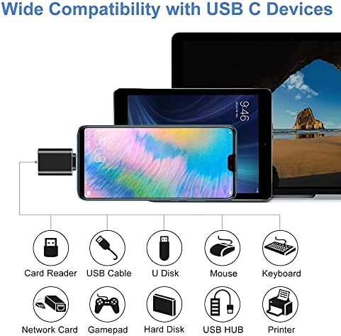 USB Адаптер C към USB, комплект от 2 теми, Съвместима с MacBook