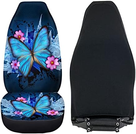 BIGCARJOB Модни Калъфи за автомобилни седалки от високо на задната седалка с принтом пеперуди, комплект от 2 Ультрамягких