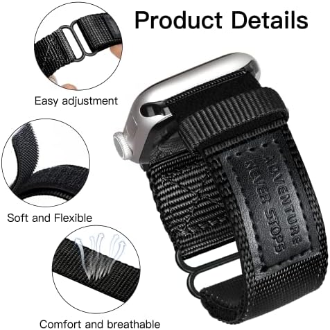 Спортен каишка Apple Watch съвместим с Apple Watch Ultra Series 8 SE 7 6 5 4 3 2 1, въжета iWatch за мъже и жени,