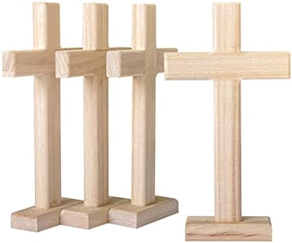 4 Опаковки от Дървени Кръстове Непълни Дървени Кръстове Тенис на Кръст за Бродерия 4,5x8,5 инча