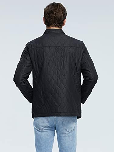 Якета NINQ за мъже - Мъжката Стеганое палто с цип (Цвят: черен Размер: X-Large)