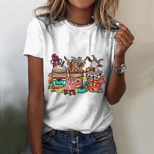 Ризи с Крави за Жени, Сладка Тениска с Изображение на Едър Рогат Добитък, Забавна Тениска с Изображение на Животни,
