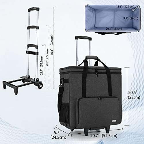 Чанта за носене на настолен компютър CURMIO на колела, Двупластова Пътна чанта за компютърна кула с подвижна количка