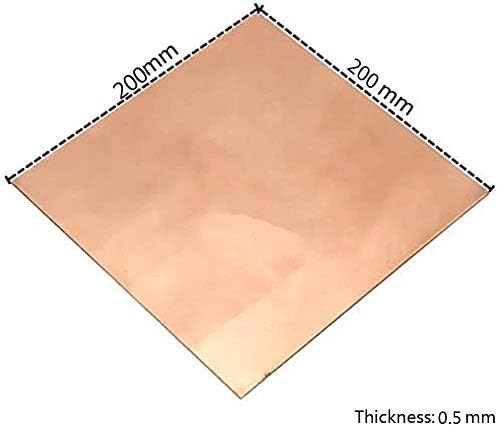 NIANXINN Меден лист 0,5 мм 200 мм x 200 мм От метал Отрязва Първични листа (Размер: 0,5 мм * 200 мм * 200 мм)