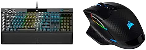 Ръчна детска клавиатура Corsair K100 RGB - Сребристи бутони Cherry MX Speed RGB и Dark Core RGB Pro, Безжична детска