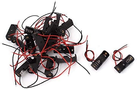 X-DREE 20 бр. Черен Червен кабел, Пластмасов Капак, Държач, Кутия за 1 батерия от 1,5 A (20 бр. Caja de soporte