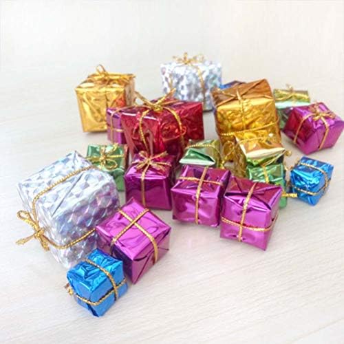TomaiBaby 72 бр. Подарък Кутия Коледна Украса 2,5-5 см Мини-Опакован Подарък Кутии Миниатюрни Бижута, изработени