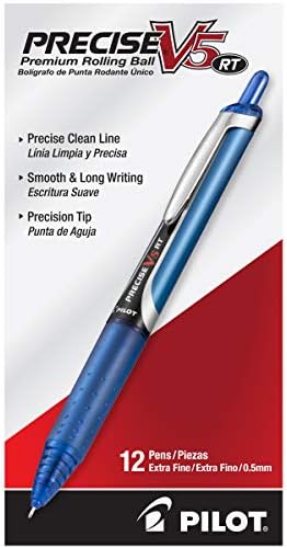 Химикалки PILOT Pen 26062 Precise V5 RT за Еднократна употреба с разтегателен шариковыми дръжки с течни мастила,
