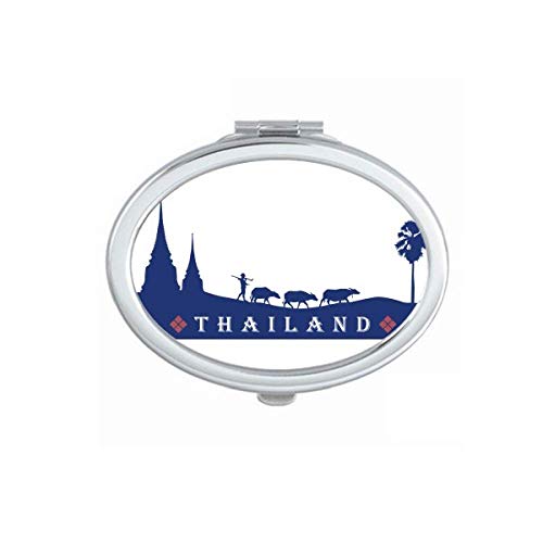 Кралство Тайланд Култура Огледало Портативен Сгъваем Ръчен Грим Двойни Странични Очила