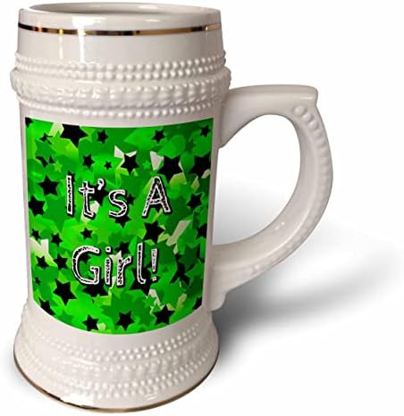 3 Начертайте момиче на сладка чаша с зелени и черни звезди - 22 грама (stn-363288-1)