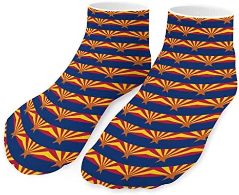 Флаг Аризона, 5 Двойки Забавни Чорапи на Щиколотках за Бягане, Спортни Чорапи, Без Подплата за Мъже И Жени