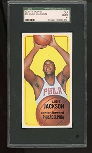 Баскетбол NBA 1970-71 Topps 33 Люк Джаксън SGC 4 SP 76-ърс