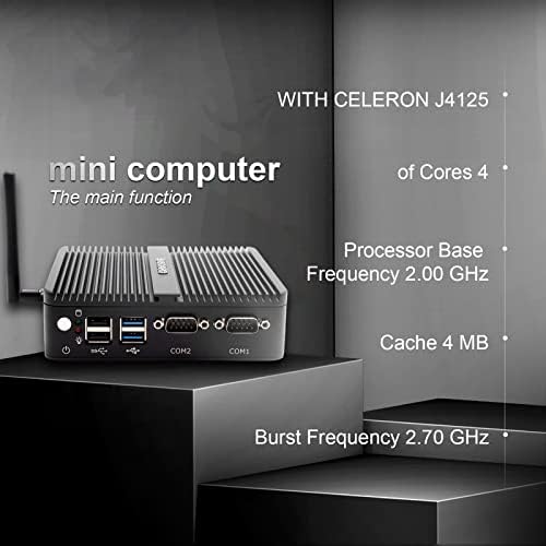 Настолен КОМПЮТЪР BASOARO Mini, Промишлен мини-КОМПЮТЪР Celeron J4125, 8G RAM 128G SSD, Gigabit Ethernet, HD/VGA,
