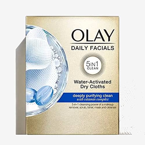 Почистване кърпички за лице, Olay Daily Deeply Clean 4-в-1 с активирането на вода 33ct (опаковка от 12 броя)