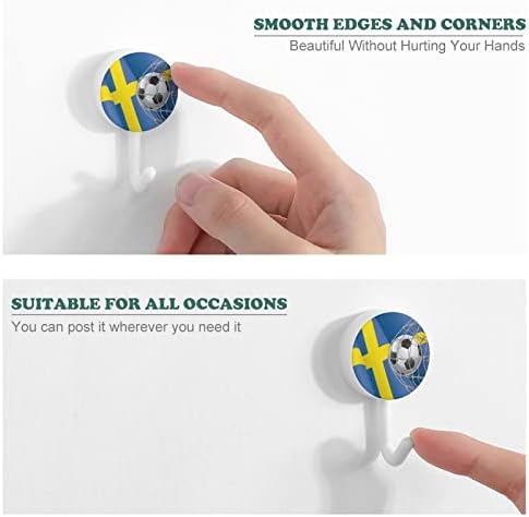 Футбол Порта и Флаг на Швеция Кръгли Пластмасови Куки за Многократна употреба Лепило Куки, Окачени на Стената Куки
