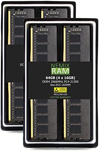 64 GB (4x16 GB) DDR4-2666 Mhz PC4-21300 Без ECC UDIMM 2Rx8 1,2 В Небуферизованная памет за настолни КОМПЮТРИ от NEMIX RAM