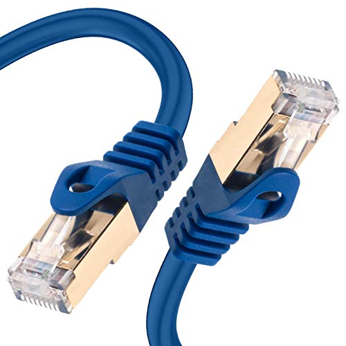 Ethernet кабел Cat 7 Мрежов Пач Кабел Синьо 25 фута 10 Gbit/сек LAN 600 Mhz Мед 26AWG S/FTP CAT7 Екраниран Високоскоростен