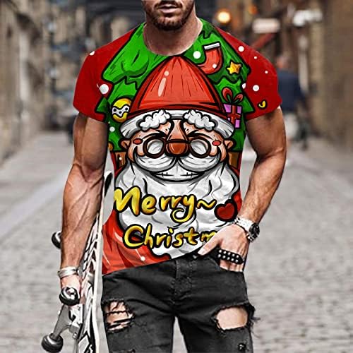 XXBR 2022 Модерен Мъжки Есенно-Зимни Ежедневните Коледни Тениски с Къс ръкав и 3D Принтом, Модерен Мъжки Ризи с Дълъг Ръкав