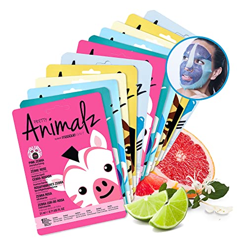 маски за лице Masque BAR Pretty Animalz, Забавна и Уникална Маска за грижа за кожата с щампи на животни, Овлажняващ