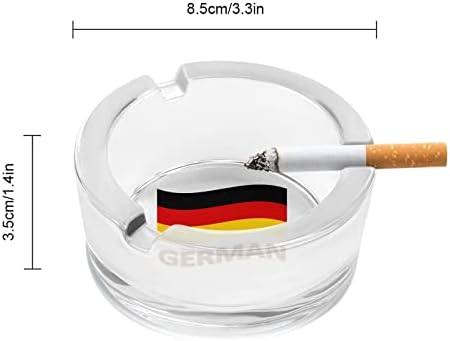 Стъклен Пепелник с Флага на Германия за Цигари, Кръгли Пепелници за Домашния офис и Ресторанти