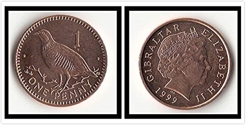 Европейската Гибралтарская монета в 1 стотинка 1999 г. съобщение от една незабравима колекция от чужди монети