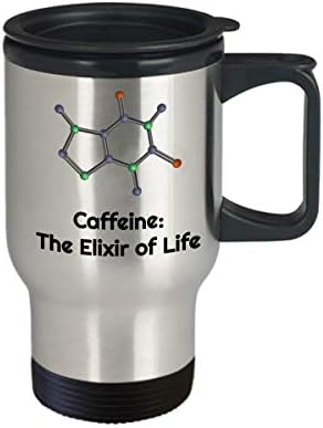 Забавна Пътна Чаша с Кофеин, Молекулата на Кофеин, За Кафе Любовник, Колега-Химик, Наркоман