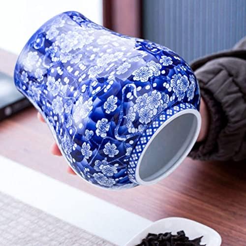 Луксозна Банка за джинджифил Китайската Цвете Керамични Банка на Синьо-Бялата Порцеланова Керамична Ваза с Цветя