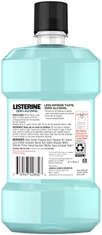 Вода за уста Listerine с нула съдържание на алкохол от лош дъх на устата, без алкохол ополаскивателя, прохладна