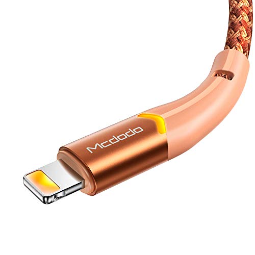 Кабел mcdodo със защита от огъване, led Превключващ Мозък в Найлонов оплетке, кабел за синхронизация на данни USB 6 фута/1,8 m, Съвместим с Нов телефон, Списък по-долу (6 ФУТА /1
