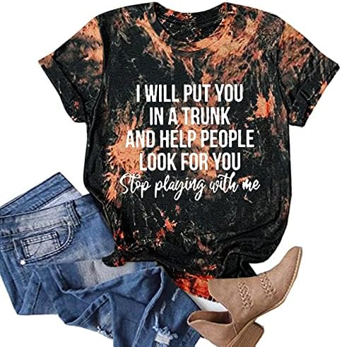 HEiBBDG Дамски Ризи с дълъг ръкав, Дамски Ежедневни Модна Тениска с Принтом, Пуловер с кръгло деколте, Тениски с