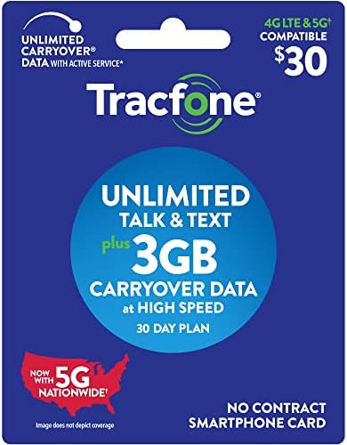 Нов Tracfone за 30 долара без Лимит разговор, текстови съобщения, 3 GB Данни - един 30-дневен план за смартфон