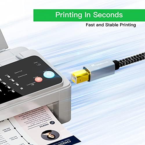 Ruaeoda Кабел за принтер с дължина 100 метра, USB Кабел, Кабел за принтер, USB 2.0 Тип A plug-B щекер за принтер