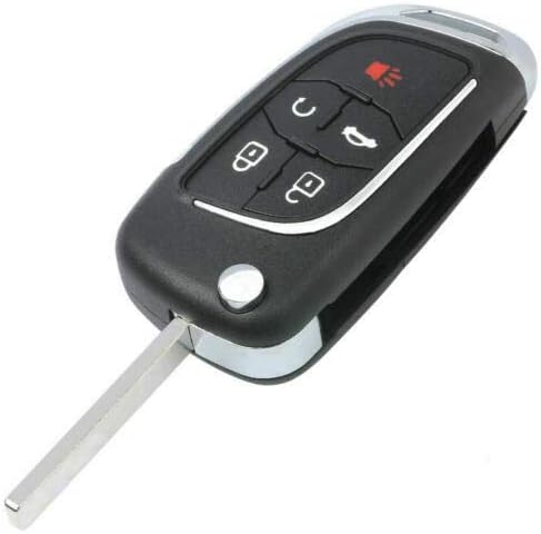 Keyecu Модифицирана 5-Бутон Флип Калъф за дистанционно ключ Chevy Camaro Cruze Equinox Malibu, Просто калъф за ключове